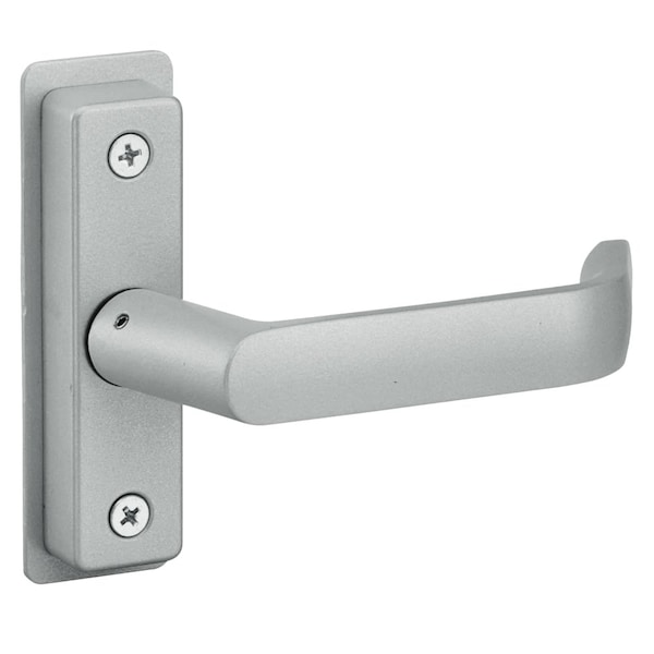 Flat Euro Lever Trim w/Return, For 2-1/4 In. to 2-1/2 In. Thick Door, LH or LHR, Stn Aluminum Paint